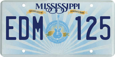 MS license plate EDM125