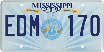 MS license plate EDM170