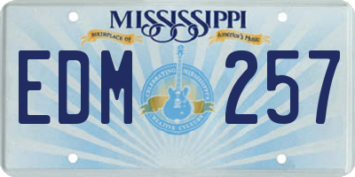 MS license plate EDM257