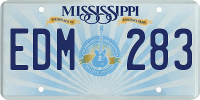MS license plate EDM283