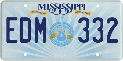 MS license plate EDM332
