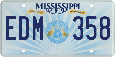 MS license plate EDM358
