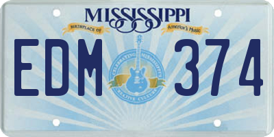 MS license plate EDM374