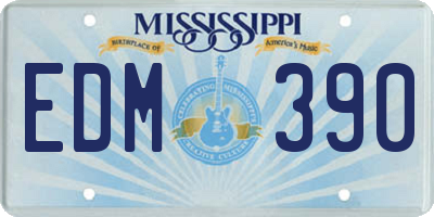 MS license plate EDM390