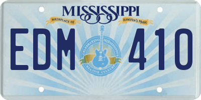 MS license plate EDM410