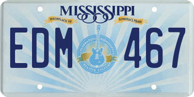 MS license plate EDM467