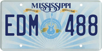 MS license plate EDM488