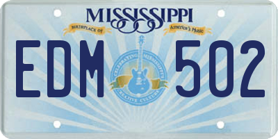 MS license plate EDM502