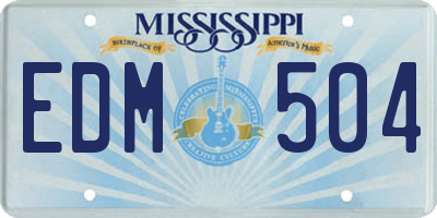 MS license plate EDM504