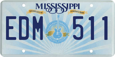 MS license plate EDM511