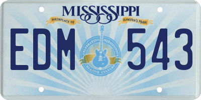 MS license plate EDM543
