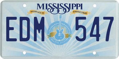 MS license plate EDM547