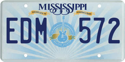 MS license plate EDM572