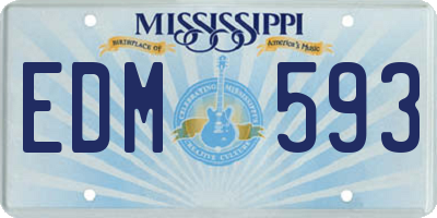 MS license plate EDM593