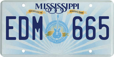 MS license plate EDM665