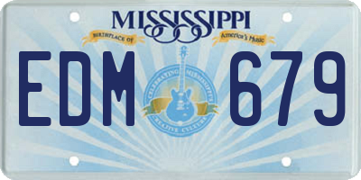 MS license plate EDM679