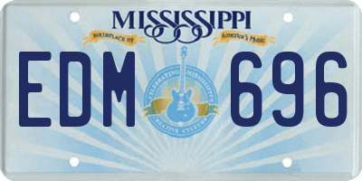 MS license plate EDM696