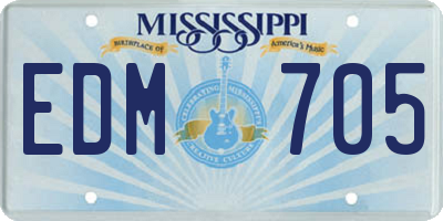 MS license plate EDM705