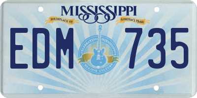 MS license plate EDM735