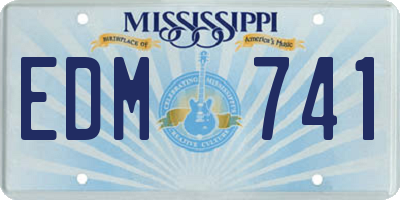 MS license plate EDM741