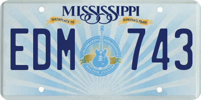 MS license plate EDM743