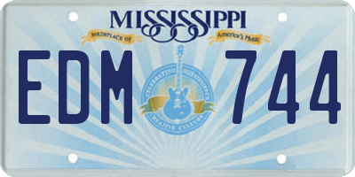MS license plate EDM744