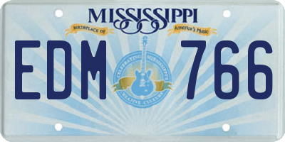 MS license plate EDM766