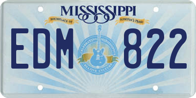 MS license plate EDM822