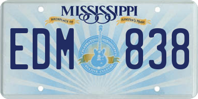 MS license plate EDM838