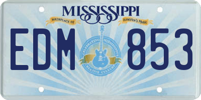 MS license plate EDM853