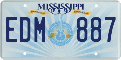 MS license plate EDM887
