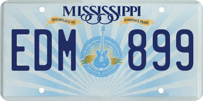 MS license plate EDM899