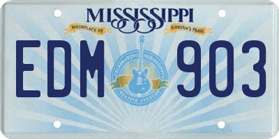 MS license plate EDM903