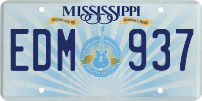 MS license plate EDM937