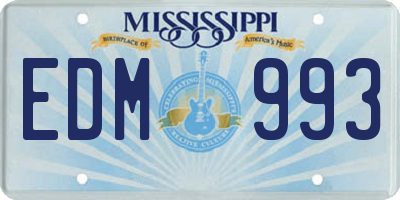 MS license plate EDM993
