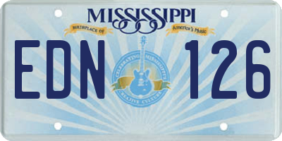 MS license plate EDN126