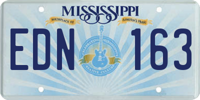 MS license plate EDN163