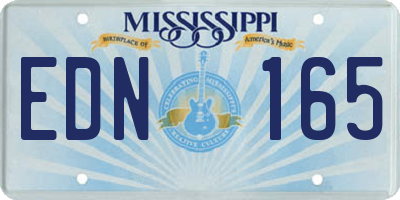 MS license plate EDN165