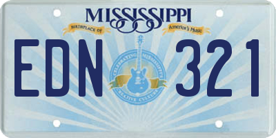 MS license plate EDN321