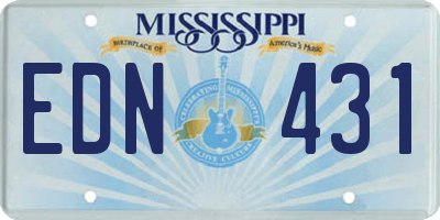 MS license plate EDN431
