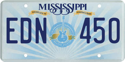 MS license plate EDN450