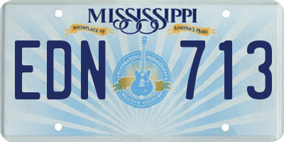 MS license plate EDN713