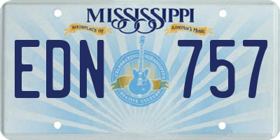 MS license plate EDN757