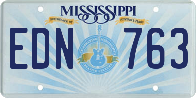 MS license plate EDN763