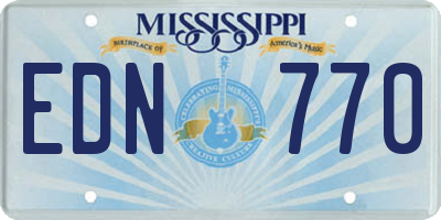 MS license plate EDN770