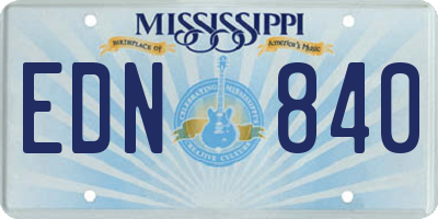 MS license plate EDN840