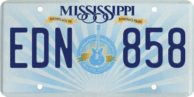 MS license plate EDN858