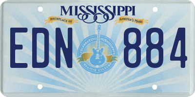 MS license plate EDN884