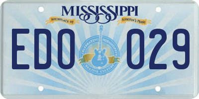 MS license plate EDO029