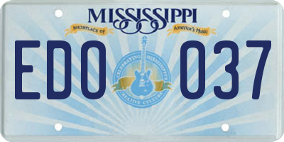 MS license plate EDO037
